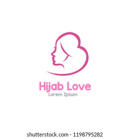 love hijab logo. pink. vector