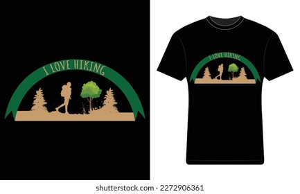 I love hiking t-shirt design vector arts