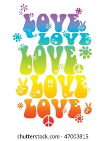 Love hippie style t shirt design