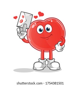 love holding letter cartoon. mascot vector illustration