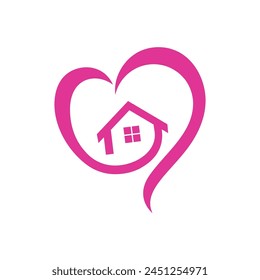 Love Home, Home Care, Logo Einfache Ikone Illustration Design 