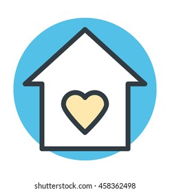 Love Home Colored Vector Icon