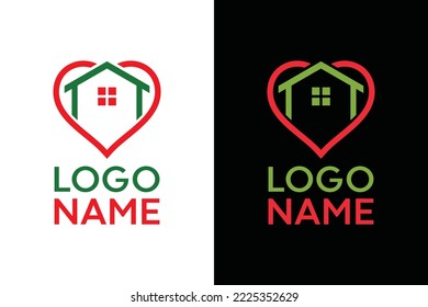 Love and home concept. Very suitable for symbol, logo, company name, brand name, personal name, icon and many more.