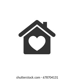 Love, Home or House Icon Logo Template Illustration Design. Vector EPS 10.