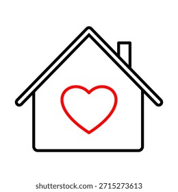 Love Home House Icon Vector Symbol for App Website Infographic Design