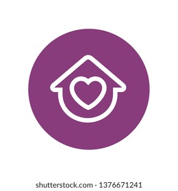 Love Home Icon House Combined Heart Stock Vector (Royalty Free) 1376671241