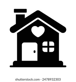 Love home icon symbol, lovely, valentine, family and home concept vector