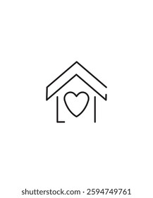 love home icon, vector best line icon.