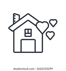love home icon. vector.Editable stroke.linear style sign for use web design,logo.Symbol illustration.