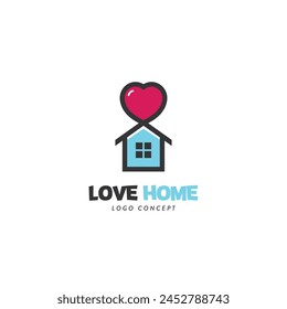 Love home, logo combines a house and a love shape Logo Symbol Design Template Flat Style Vector