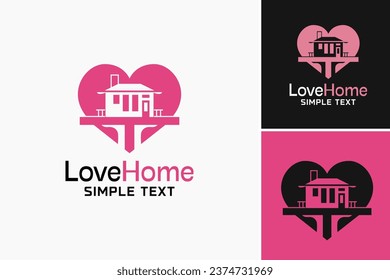The "love home logo" is a design asset suitable for real estate businesses or interior designers. It represents love and warmth in one's home.