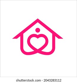 love home logo design, home care logo, icon , symbol, vector, template