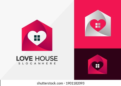 Love Home Logo Design, Sweet House Logos Designs Vector Illustration Template