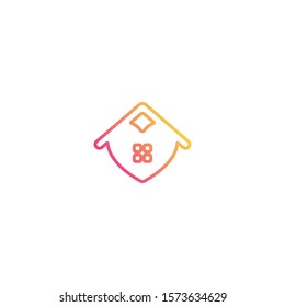 Love home logo design vector unique