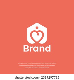 Love home Logo design vector