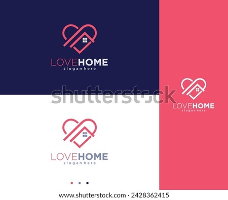 Love Home Logo Designs Template House Combined With Heart