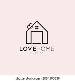 Love home logo template design.