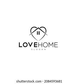 Love home logo template design.