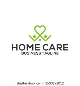 Love home logo template, Real Estate Brand Identity.Isolated Vector Illustration
