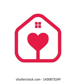 Love home logo template, vector