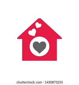 Love home logo template, vector