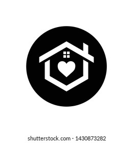Love home logo template, vector
