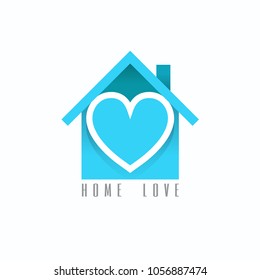 Love Home Logo. Vector illustration on white background