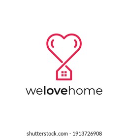 love home logo vector modern simple design combinations