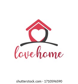 Love Home Logo Vektorillustration Vorlage.