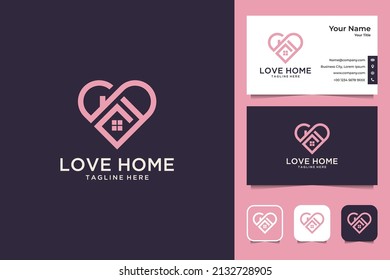 love home modern real estate logo design and business card