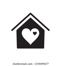 Love Home Stay Home Icon Design Vector Template