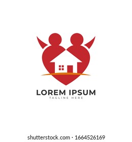 Love Home Together Logo Vector Icon Illustration