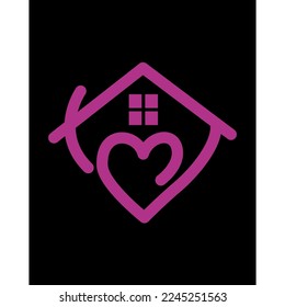 LOVE HOME VECTOR T SHIRT DESIGN