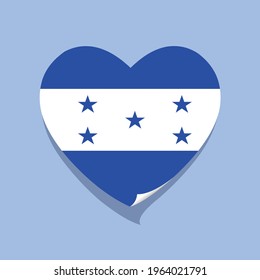 I love Honduras flag heart vector illustration