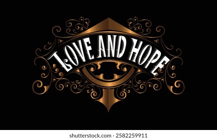 LOVE AND HOPE lettering custom style design