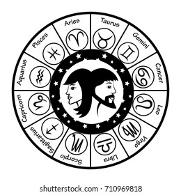 Love Horoscope. Vector Illustration.