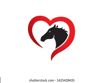 Love Horse Logo Template Icon Symbol Stock Vector (Royalty Free ...