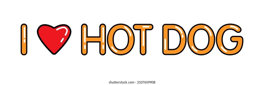 I love hot dog on a white background. 