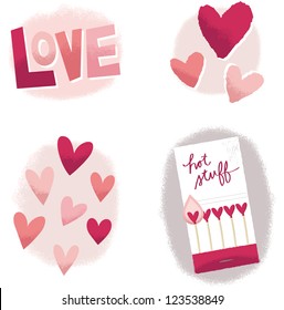 Love & Hot Stuff Vector Element Set