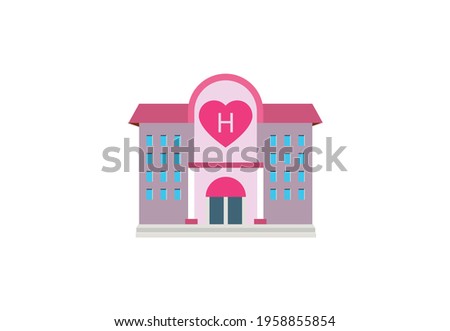 Love Hotel vector flat icon. Isolated Hotel for couple, sex, night club, wedding hotel emoji illustration