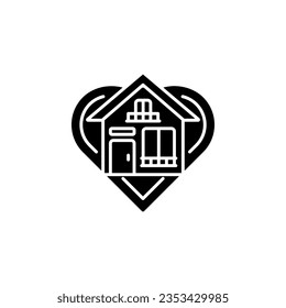 love house building vector icon. real estate icon solid style. perfect use for logo, presentation, website, and more. simple modern icon design glyph style