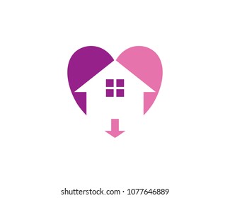 Love House Icon Vector Logo Template Illustration Design