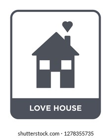 love house icon vector on white background, love house trendy filled icons from Birthday party and wedding collection, love house vector illustration