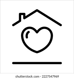 love house icon vector on white background, eps 10.