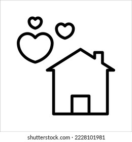 love house icon vector on white background, eps 10.