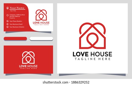 Love House Location logo vector, Home logo design, modern logo, Logo Designs Vector Illustration Template