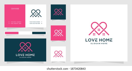 Love house logo design and business card inspiration