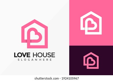 Love House Logo Design. Modern Idea logos designs Vector illustration template