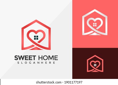 Love House Logo Design, Sweet Home Logos Designs Vector Illustration Template