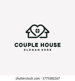 Love House Logo Design Template